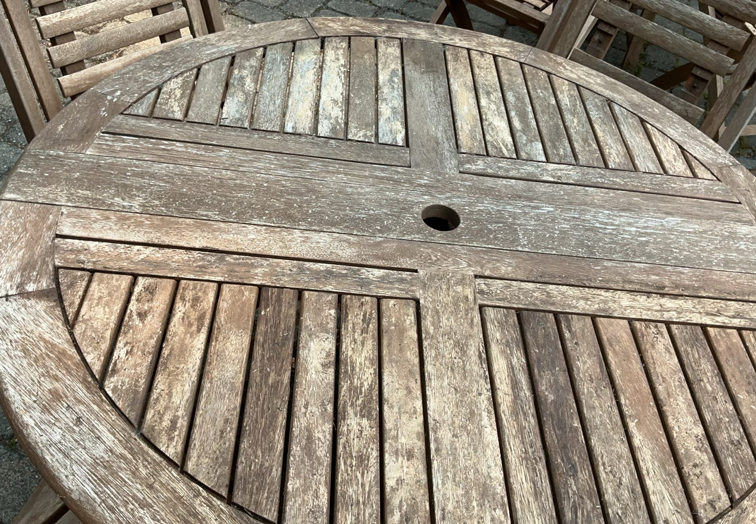 Weathered Teak Patio Dining For 4, stand And Cover - image 3 of 13
