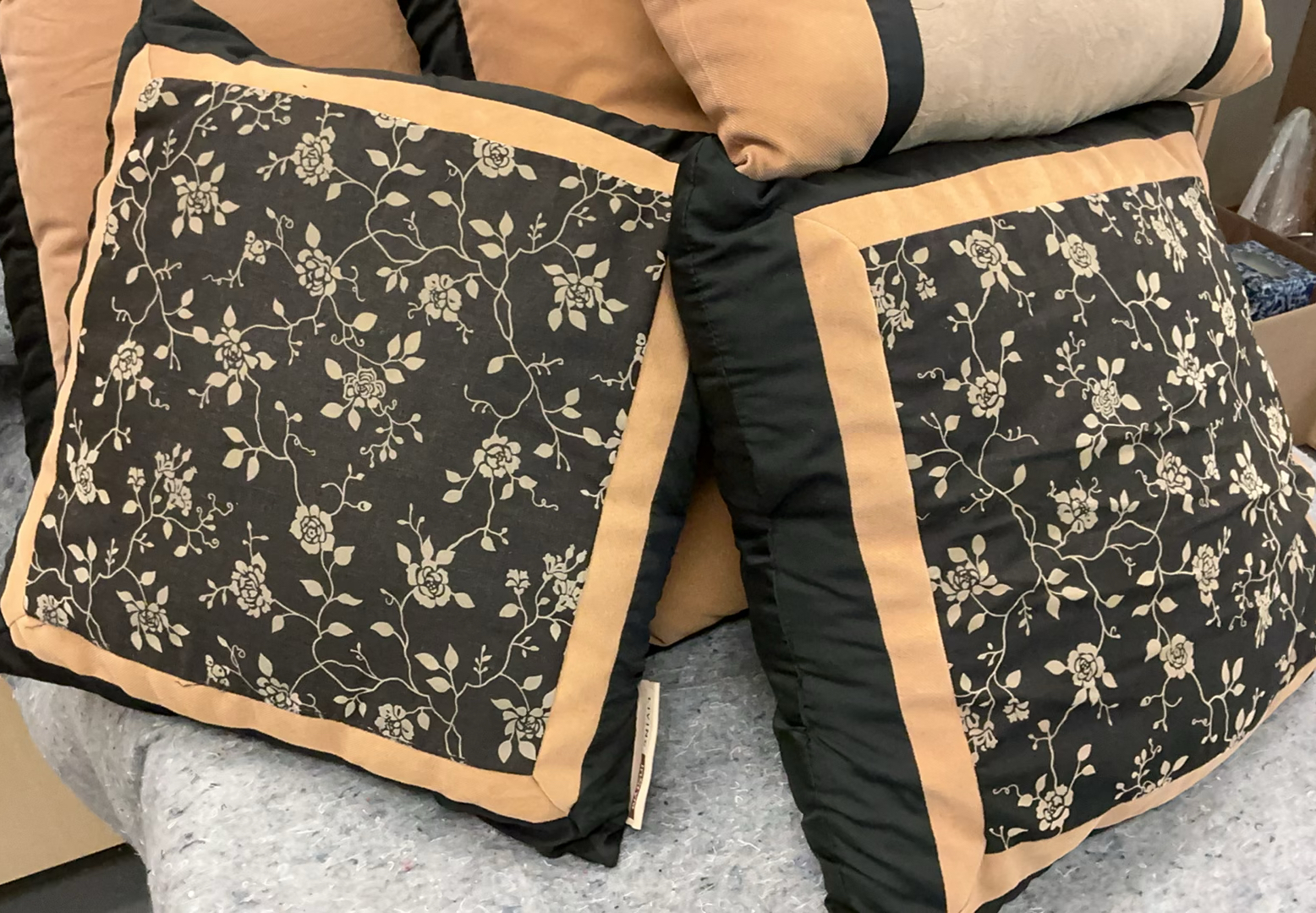 8 Beige & Black Pillows - image 2 of 6