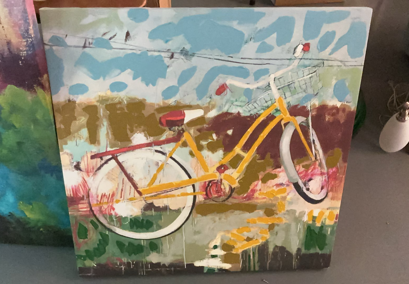 2 Large Landscape Painted Canvas - image 2 of 8