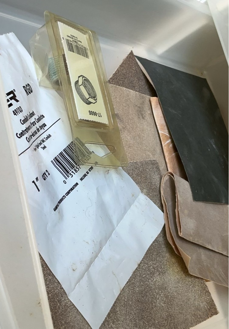Assorted hardware and fasteners in plastic drawers - image 11 of 17
