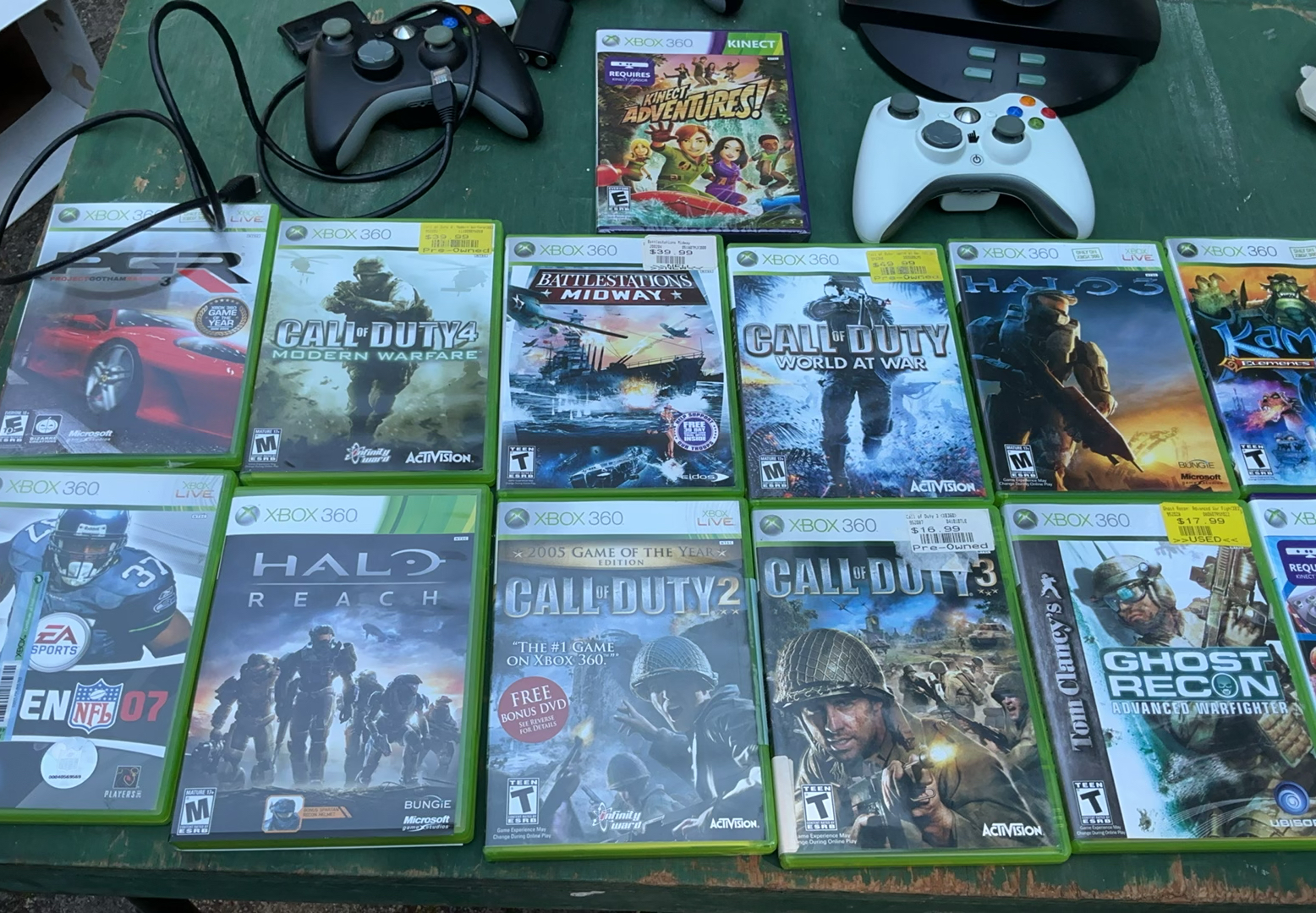 Xbox 360 game collection with controllers and Kinect kit - image 1 of 6