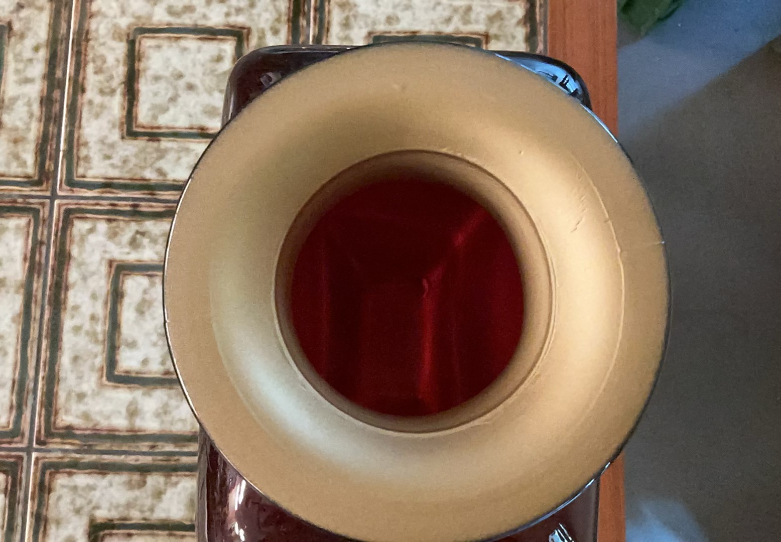 Wood & Tile Square Table, Glass Vase - image 5 of 6