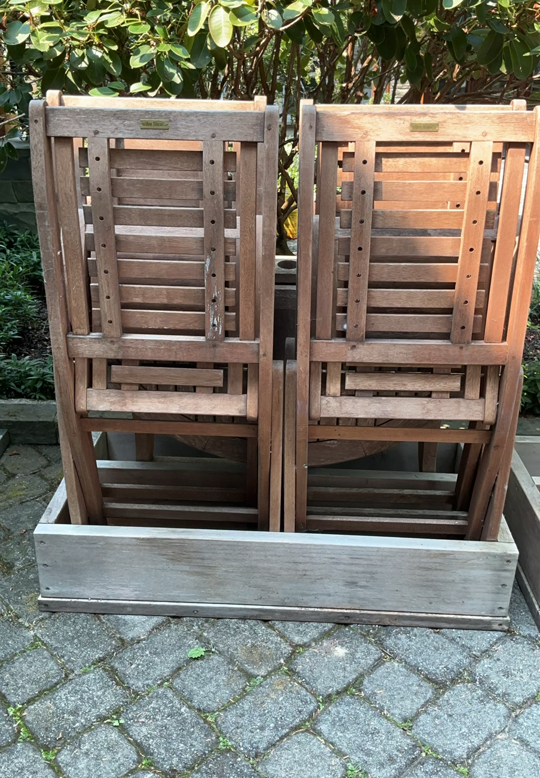 Weathered Teak Patio Dining For 4, stand And Cover - image 12 of 13