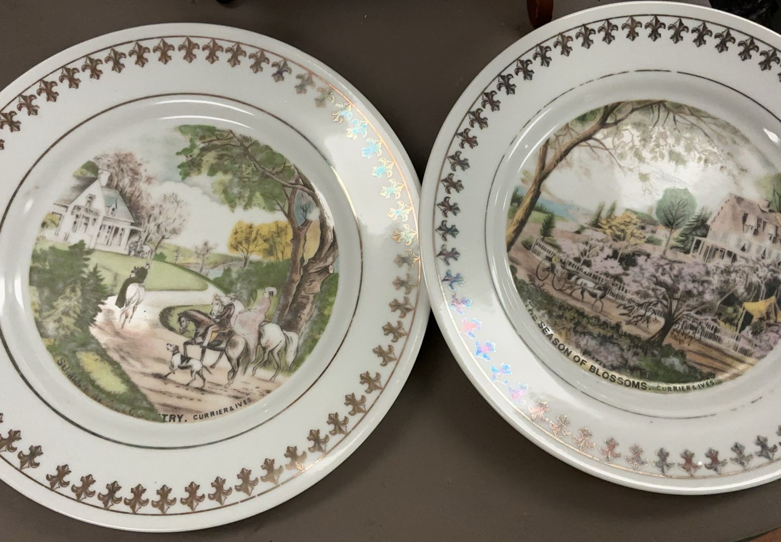 Assorted decorative porcelain plates with Currier & Ives and other motifs - image 4 of 20
