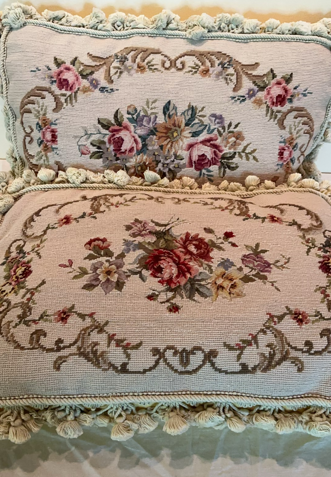 Hand Needlepoint Pillows - image 1 of 5
