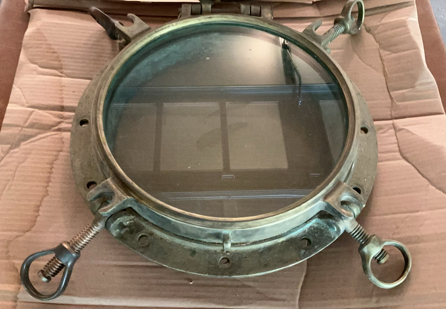 Rostand Heavy Antique Brass Porthole Window - image 2 of 7