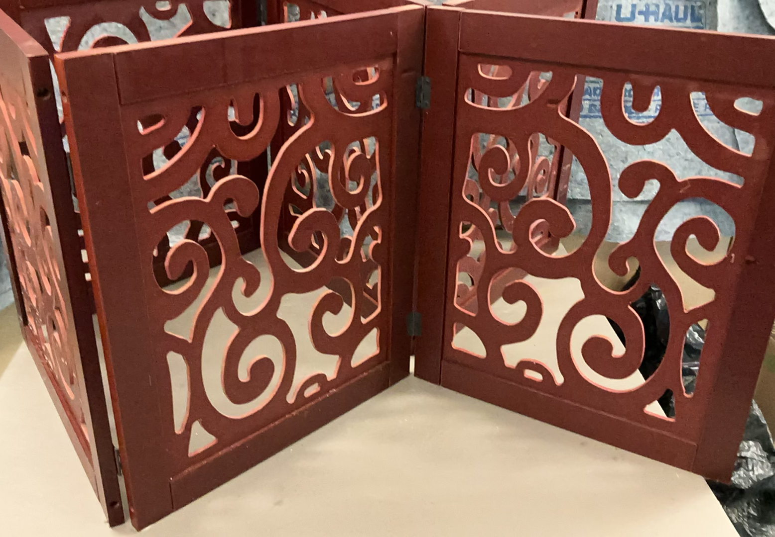 Two Short, Cut Out Wood Screens - image 1 of 3