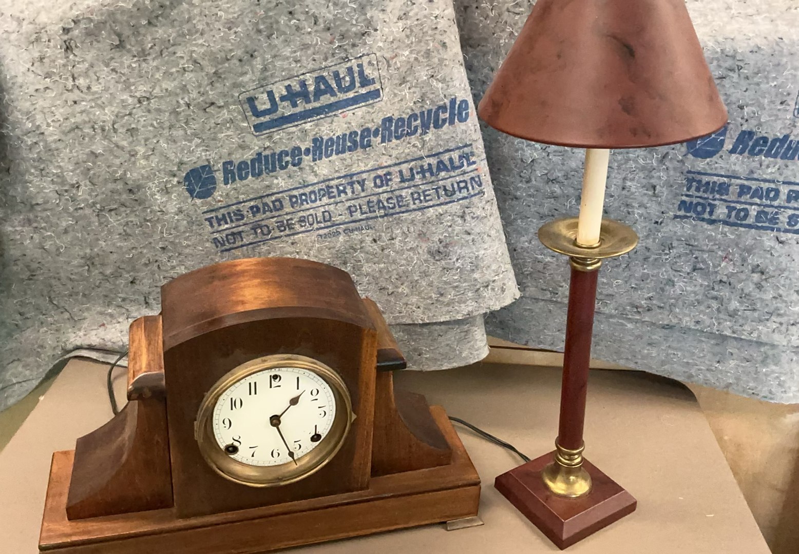 Vintage Mantle Clock, Lamp - image 1 of 6