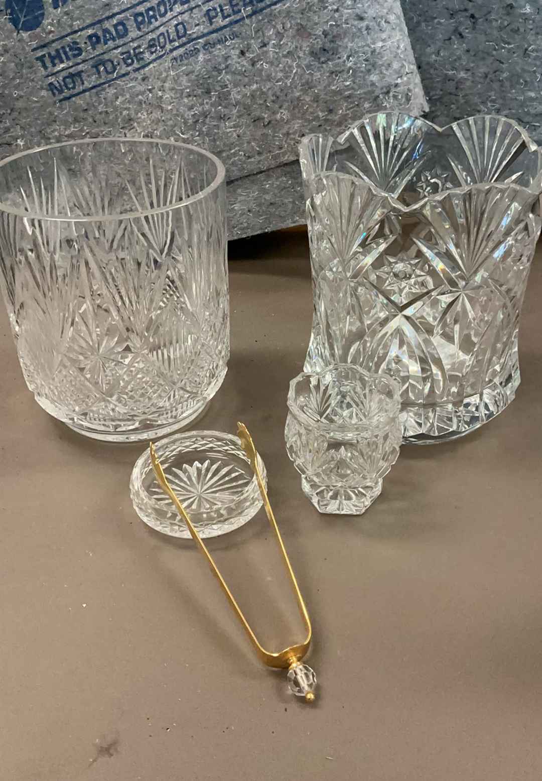 Tyrone Crystal & a Cut Glass Ice Buckets - image 1 of 8