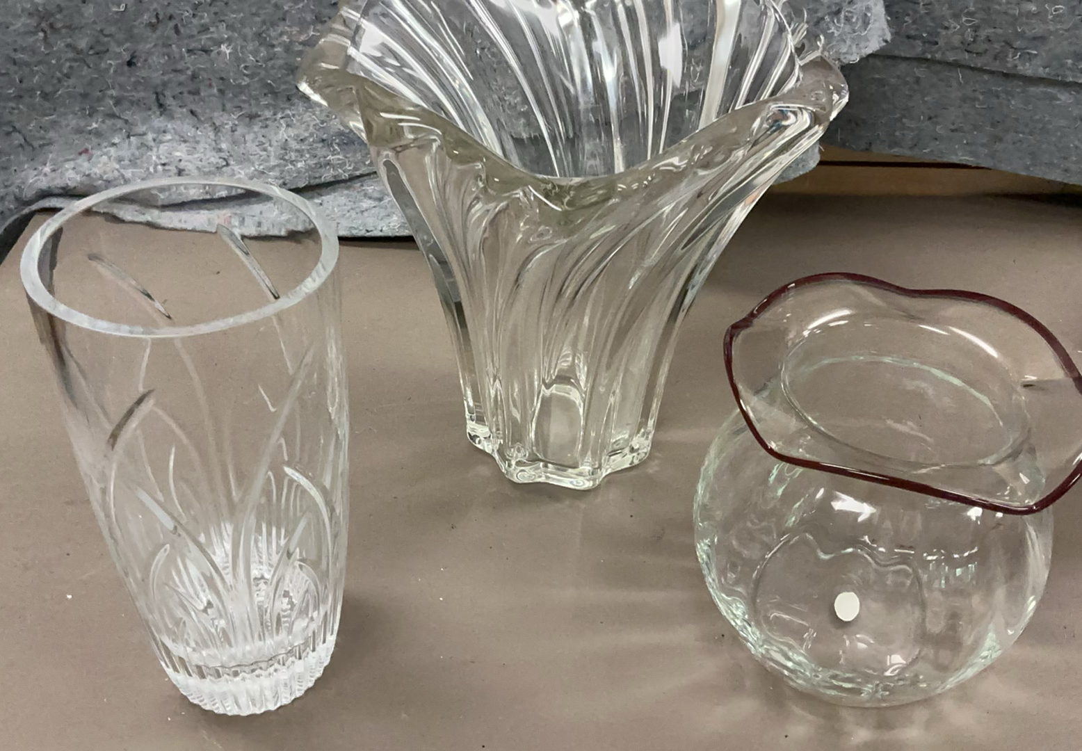 Three Pretty Glass Vases - image 1 of 4
