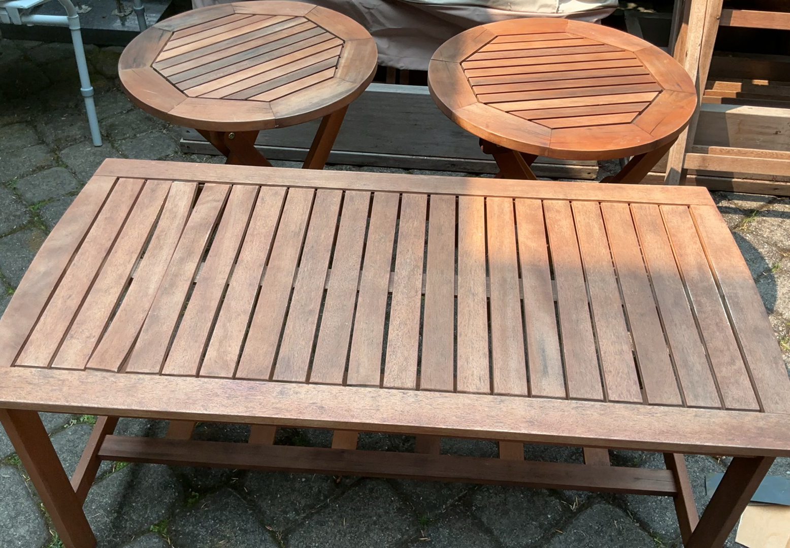 3 Teak Outdoor tables - image 1 of 6