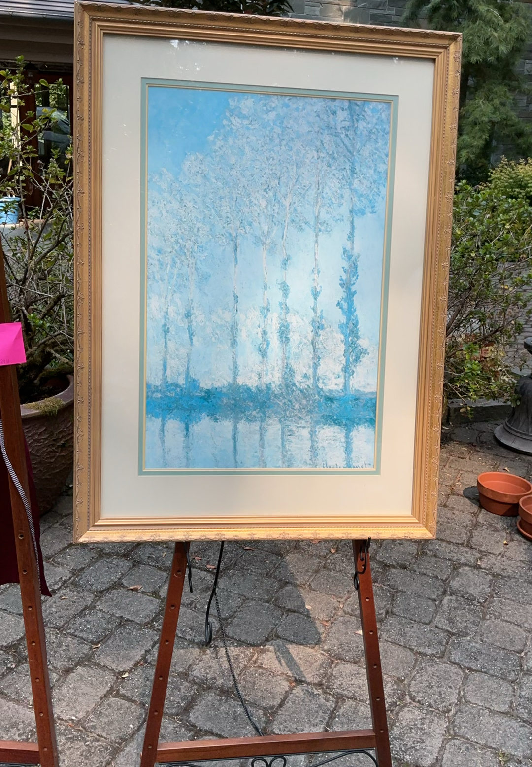 Large Framed Monet Print With Easel - image 1 of 6