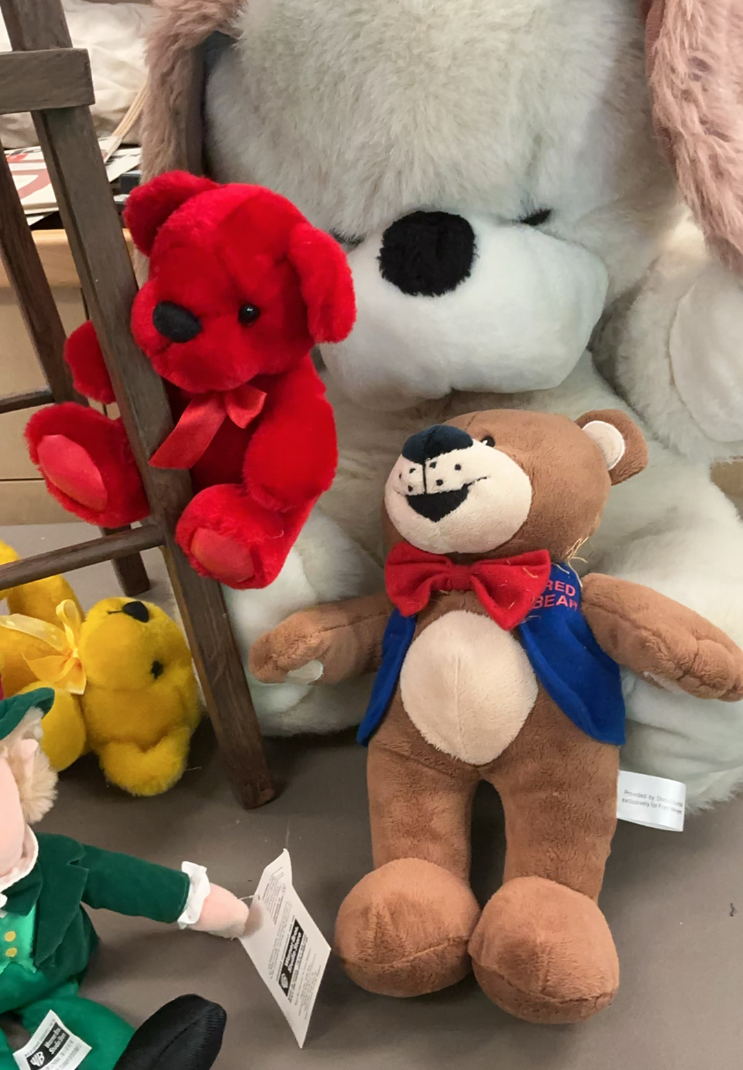 Assorted Plush Toys and a toy wooden highchair - image 4 of 5