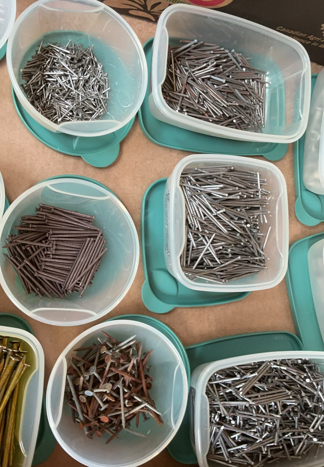 Assorted metal nails and hardware - image 3 of 4
