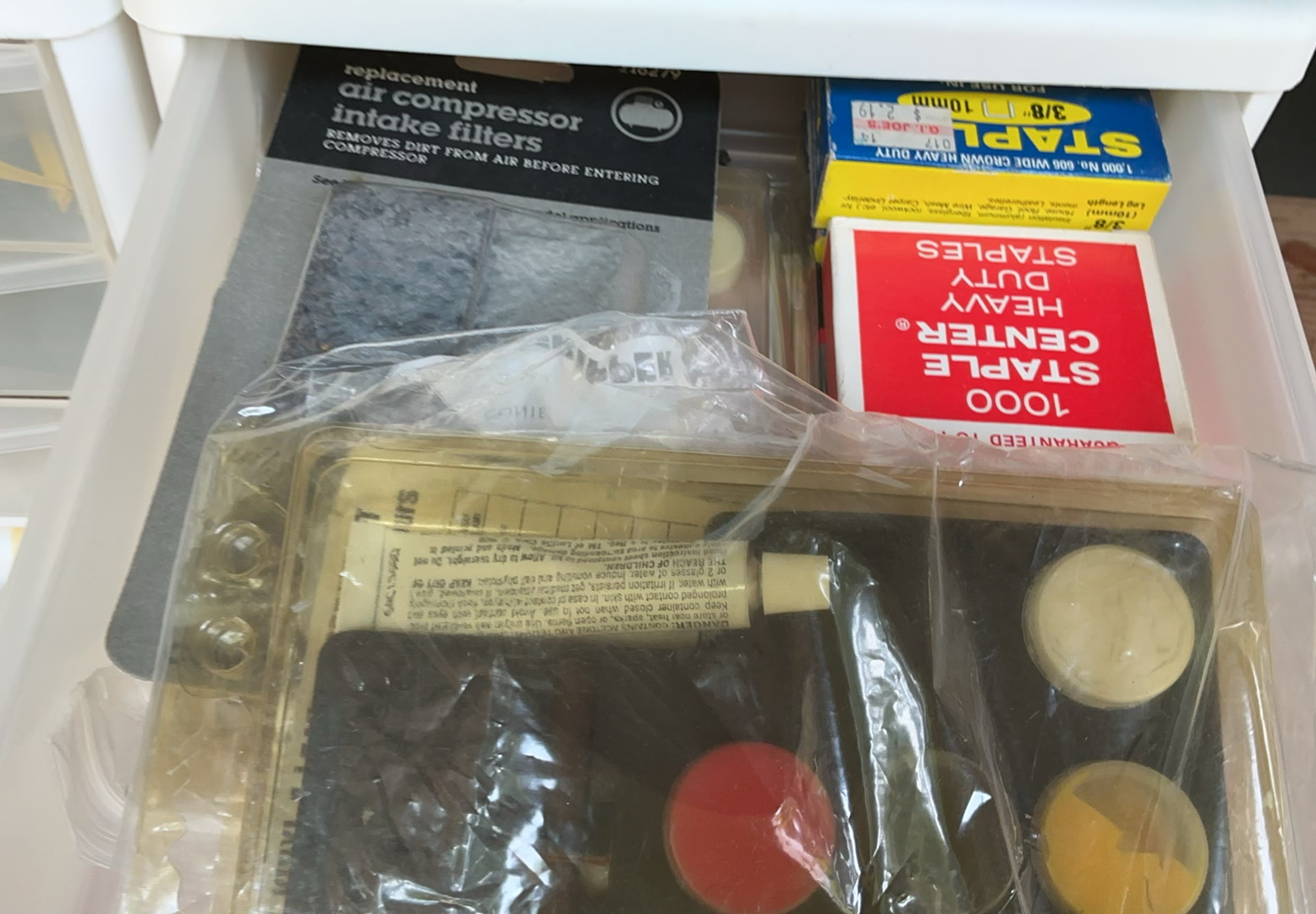 Assorted hardware and fasteners in plastic drawers - image 7 of 17