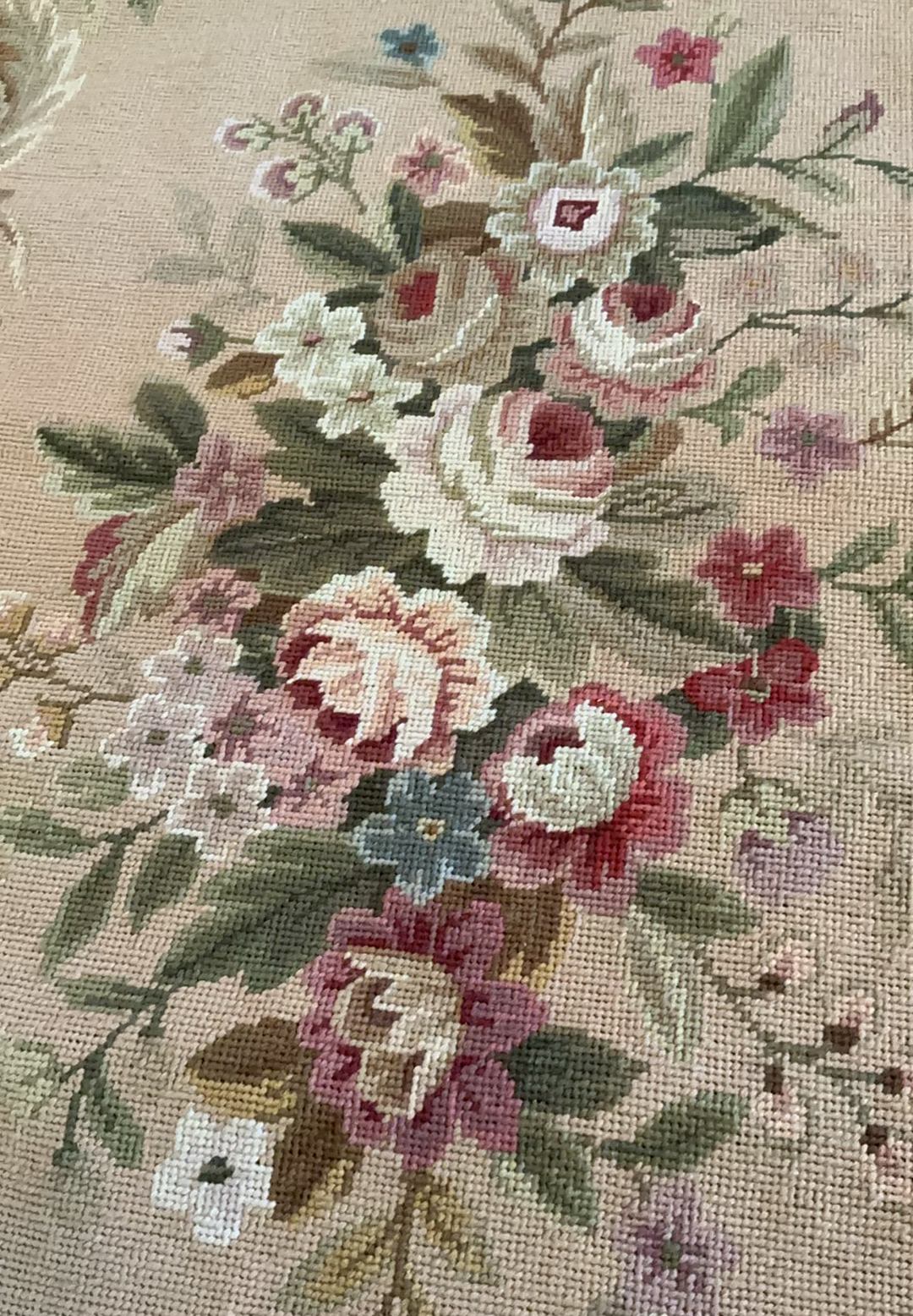 Antique needlepoint Area Rug - image 2 of 4