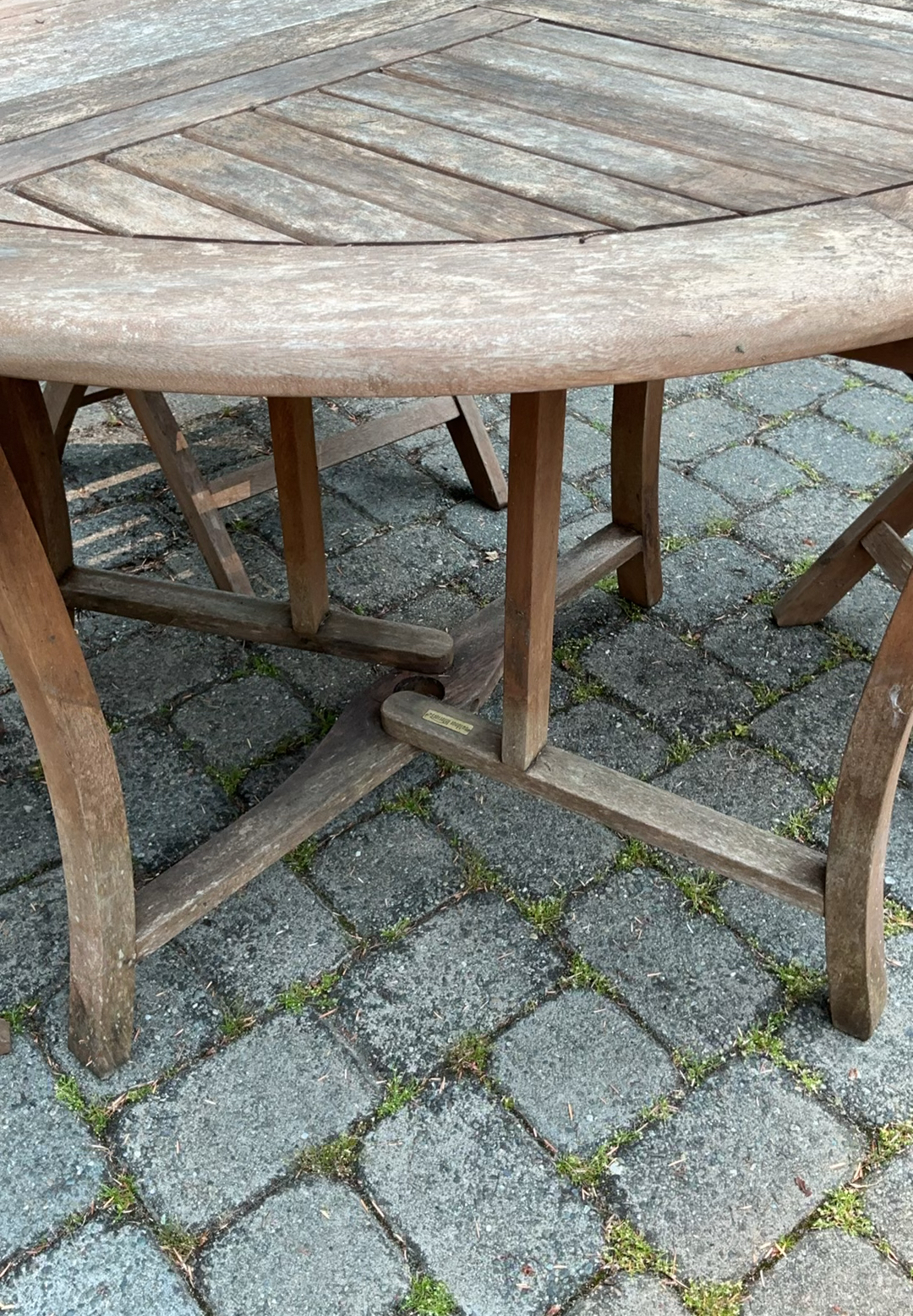 Weathered Teak Patio Dining For 4, With Stand And Cover For Storage - image 7 of 8