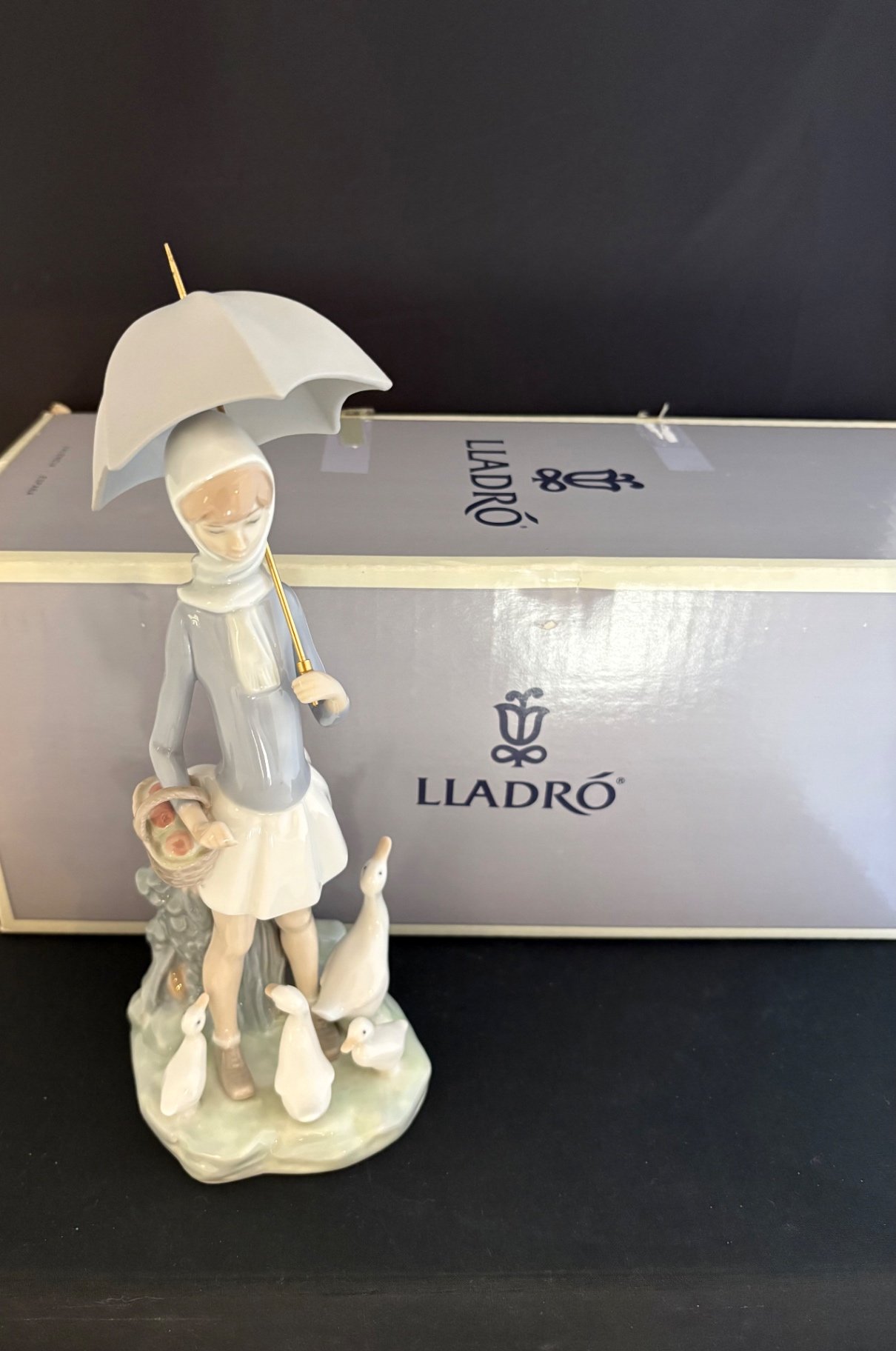 Lladro “Girl with Umbrella and Geese” # 4510 - image 1 of 8