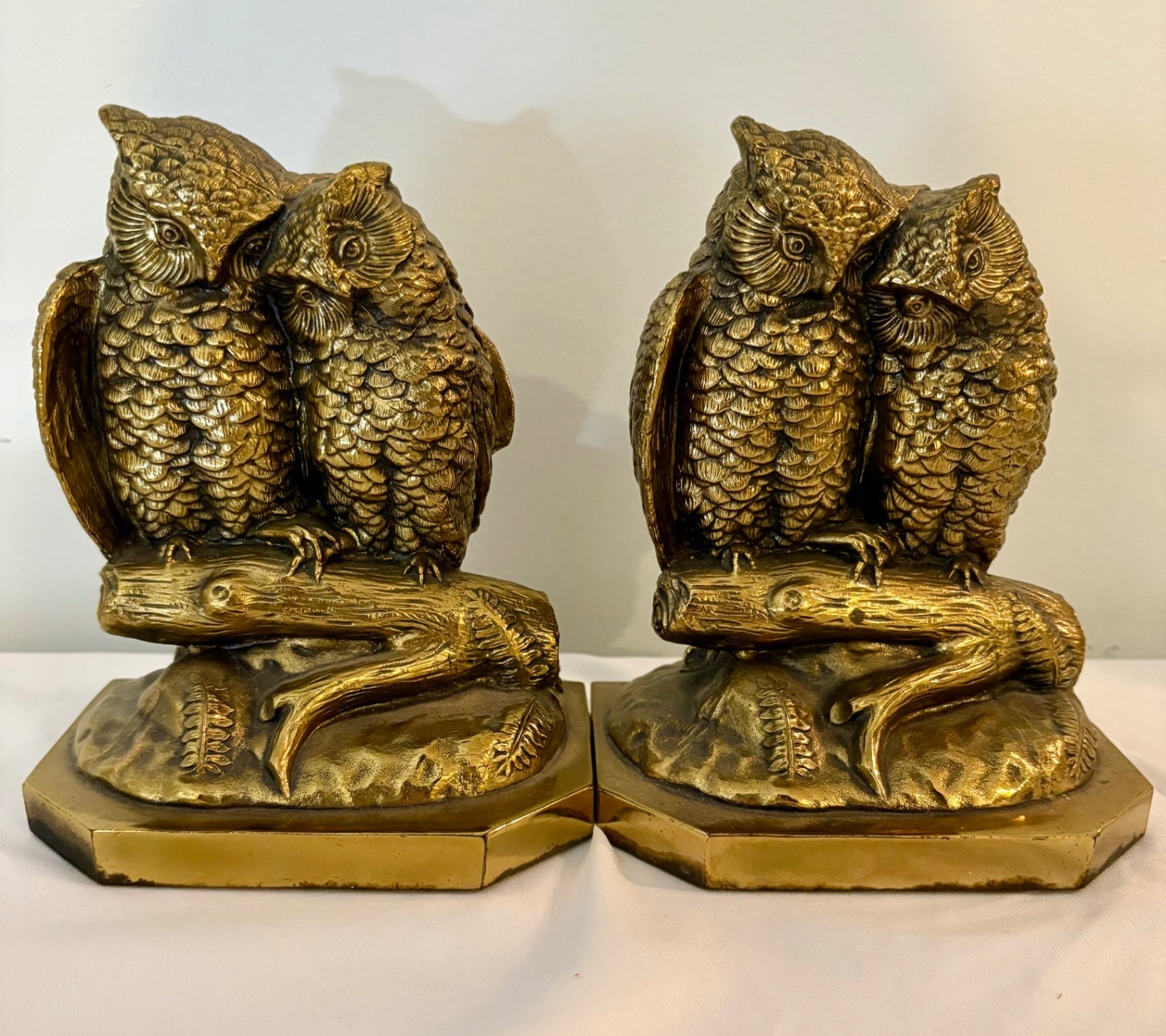 Daniel C. French’s Arts & Crafts Brass Owl Bookends  - image 1 of 5