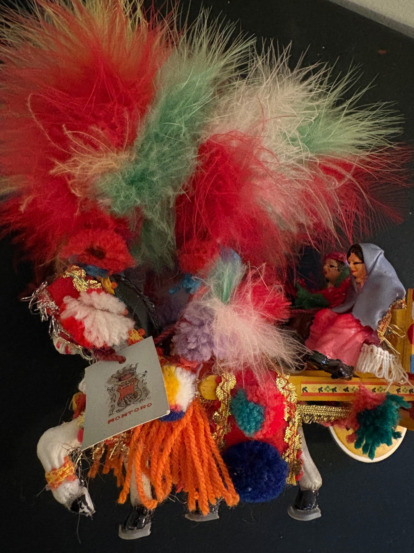 Vintage Sicilian Folk Art and Florentian Wooden Tole Tray - image 6 of 10