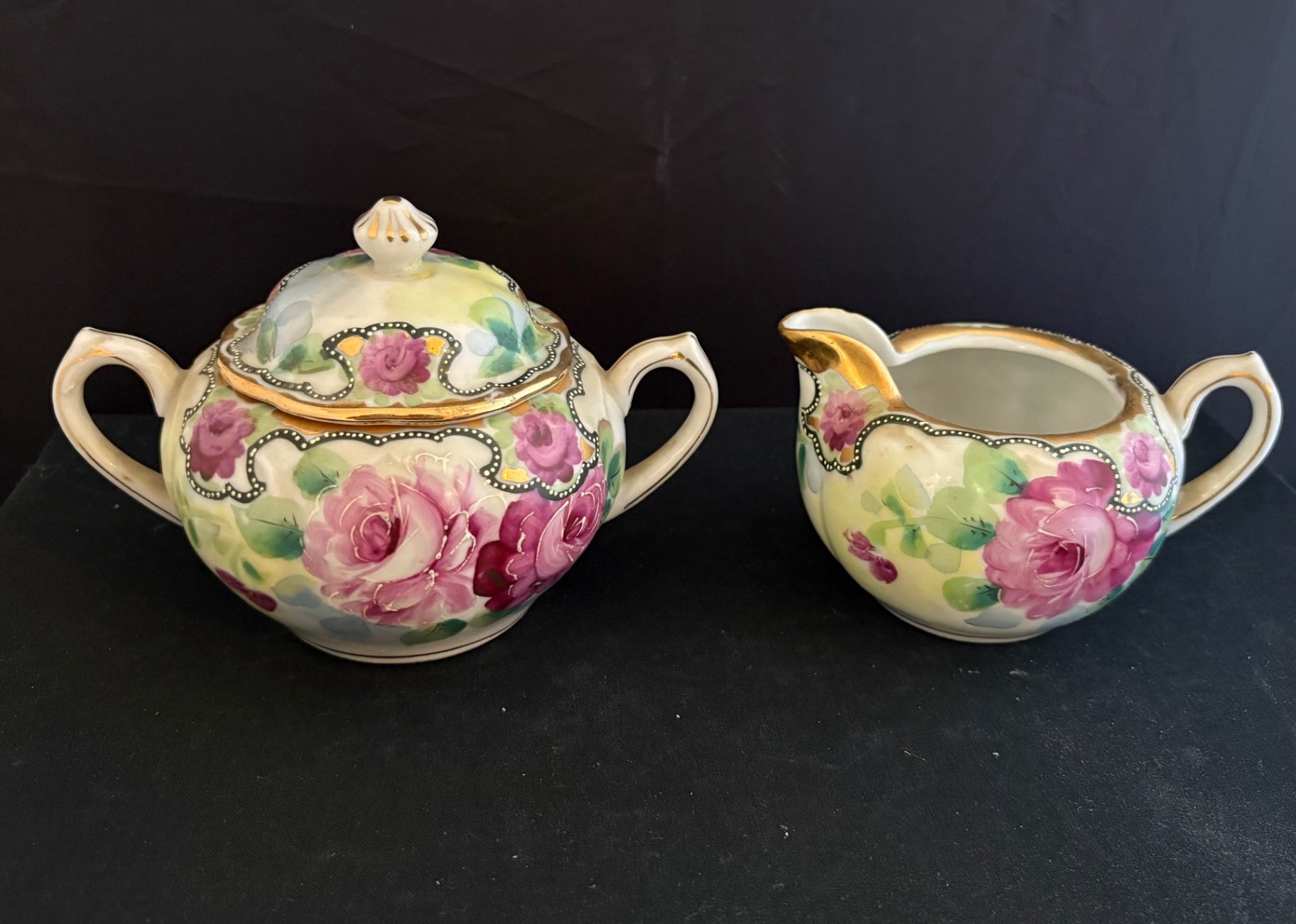 Japanese Nippon Hand Painted Moriage Tea Set+ Serve Bowls  - image 6 of 9