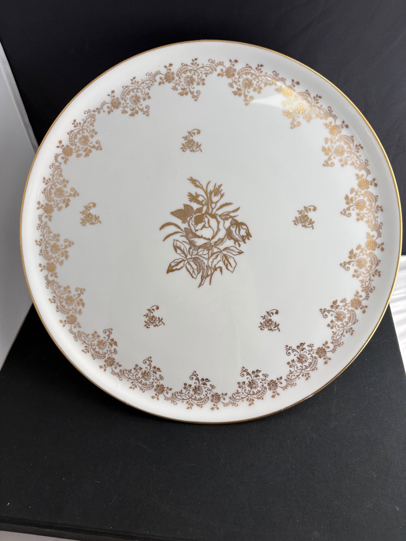 Golden Anniversary Limoges Gilded Rose Stand and More - image 2 of 12