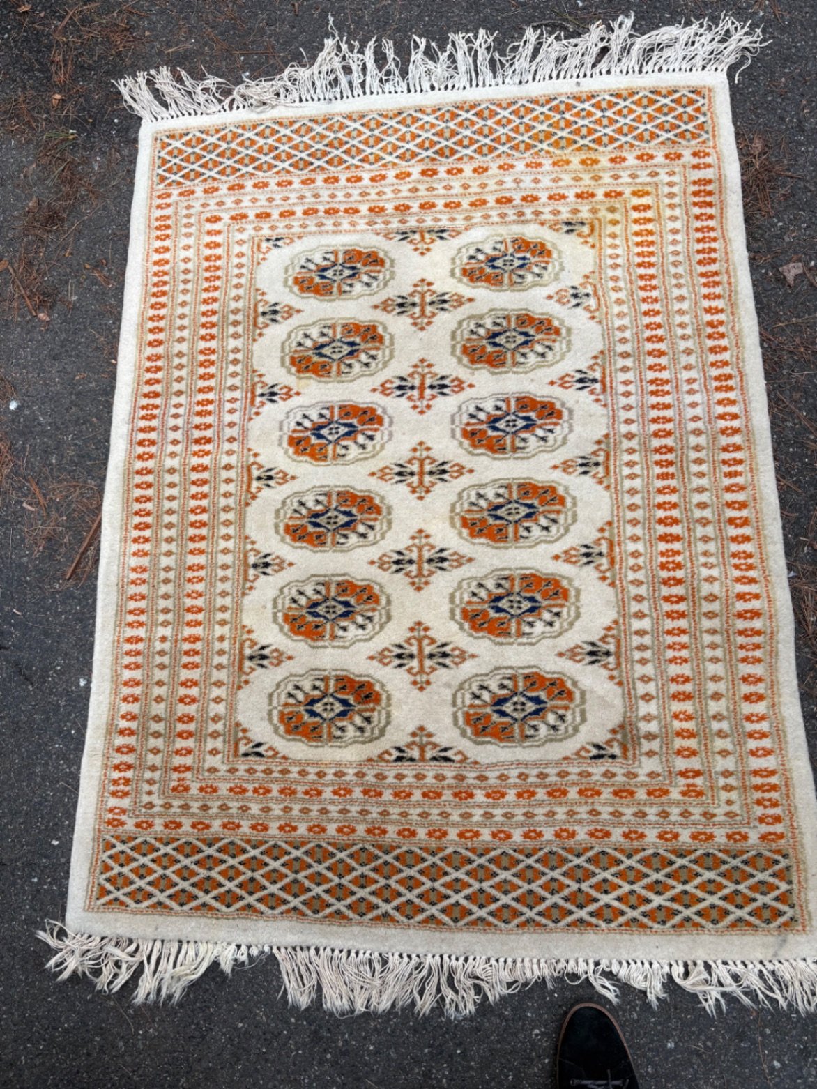 Vintage Pakistani Hand Knotted Bokhara Tribal Rug  - image 1 of 4