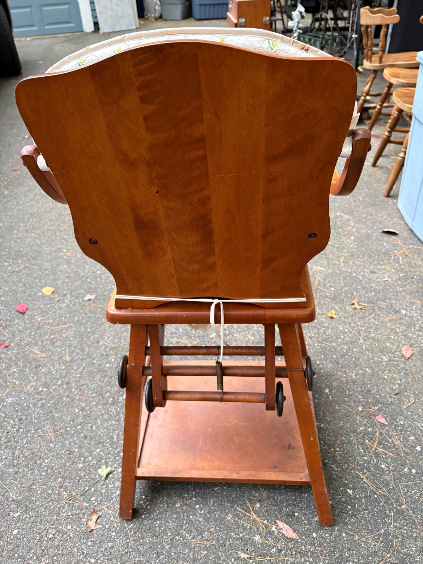 Antique Maple High Chair / Stroller Combo - image 2 of 5