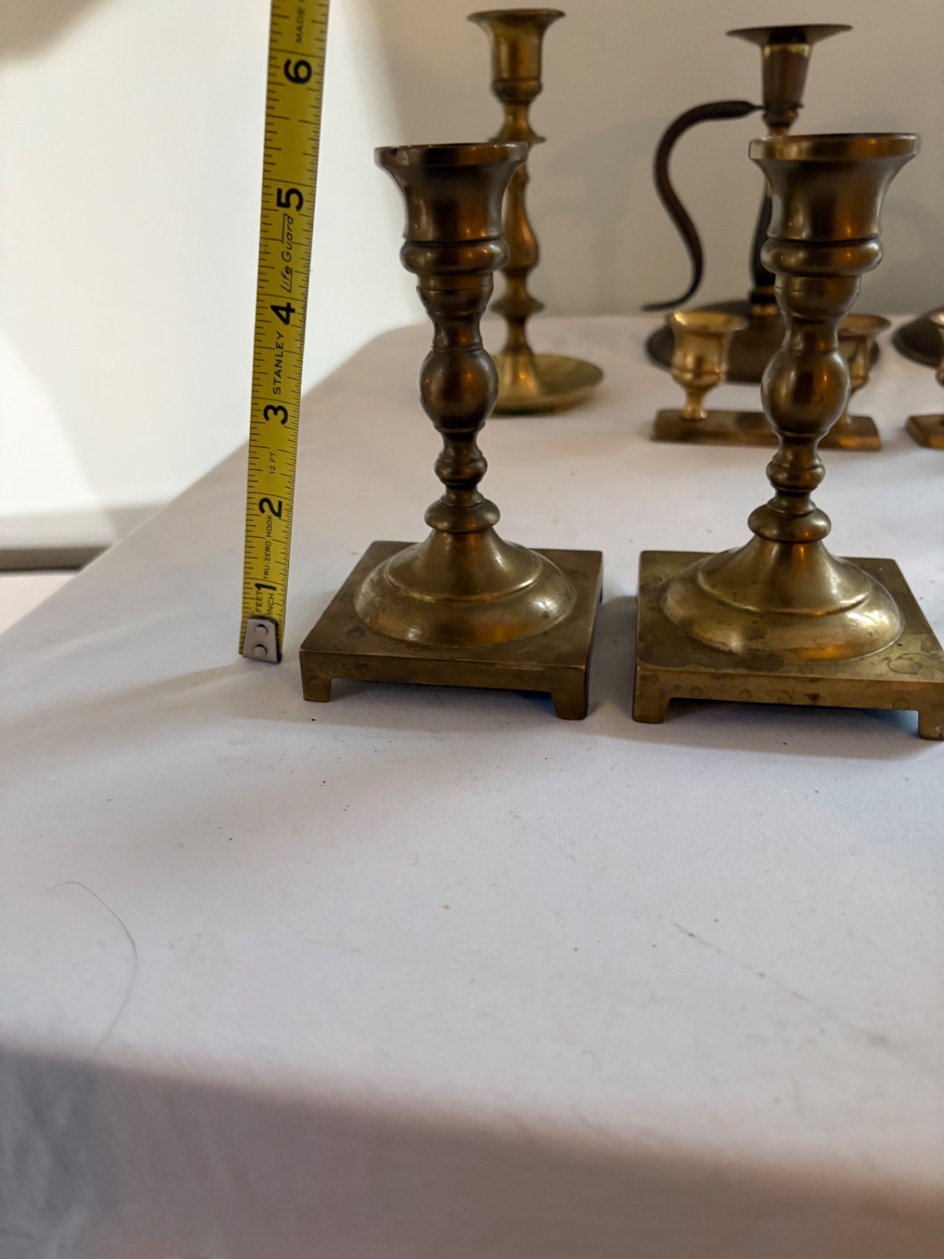 8 Vintage Brass Candlestick Holders  - image 8 of 12