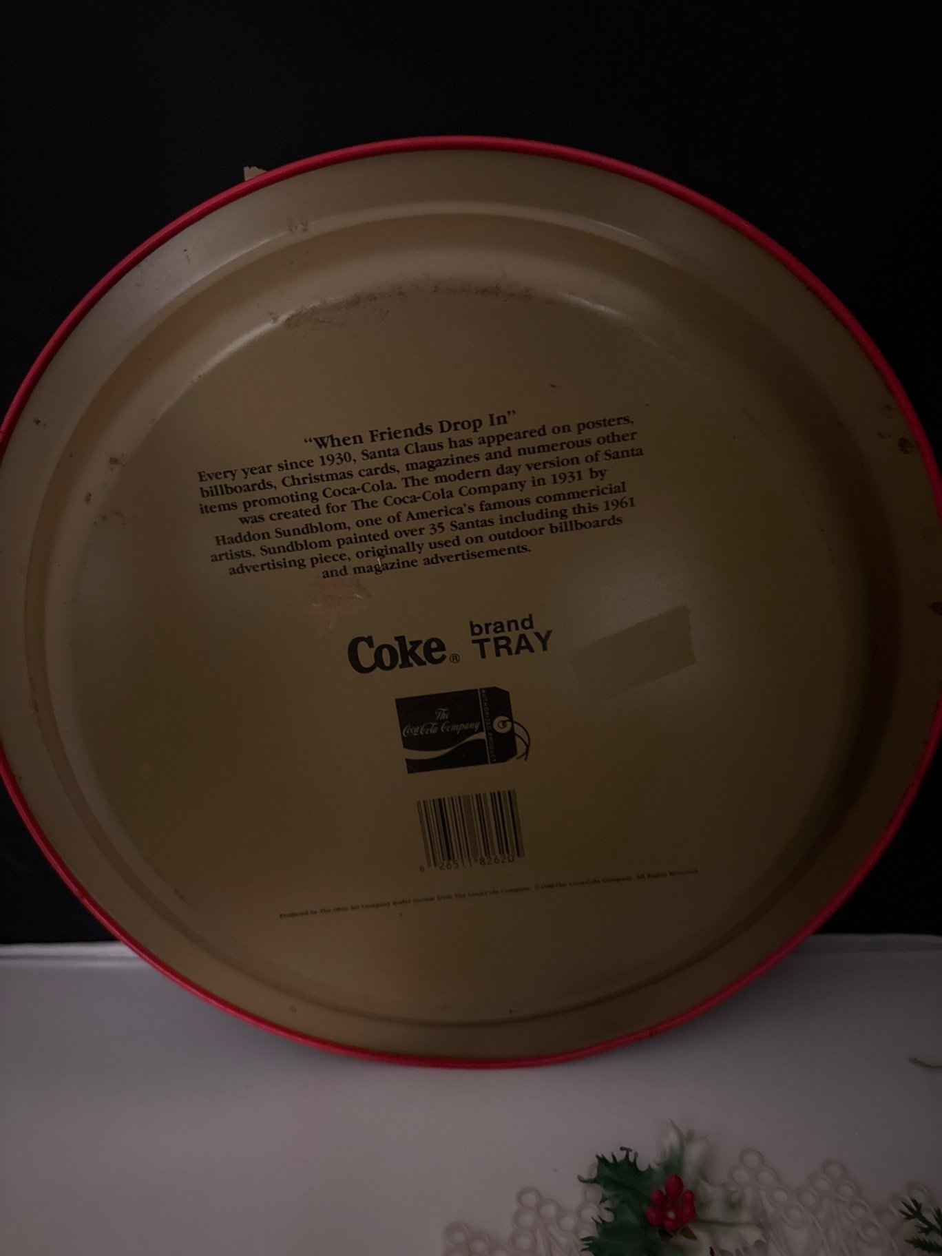 Retro Coca Cola Santa Tray + Vintage Christmas Decor - image 3 of 13