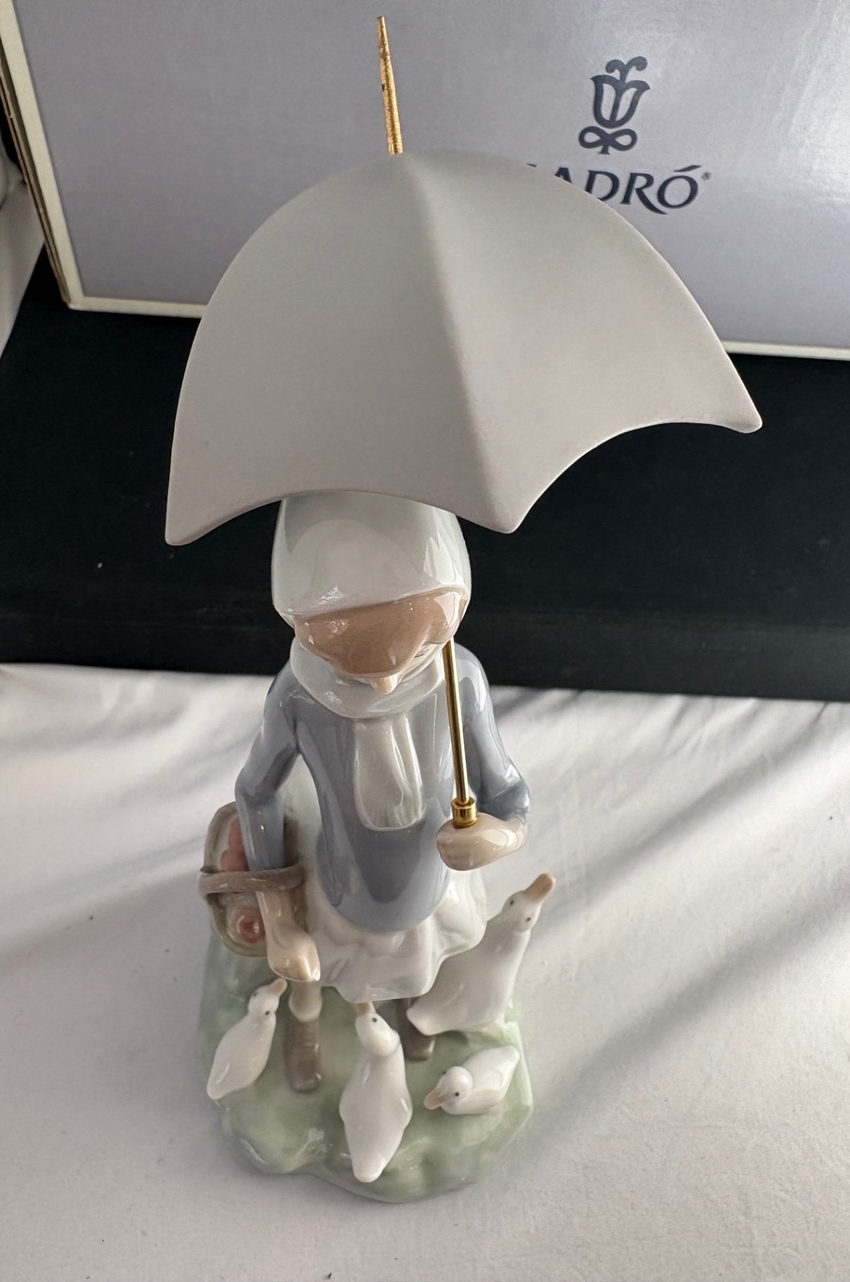 Lladro “Girl with Umbrella and Geese” # 4510 - image 3 of 8