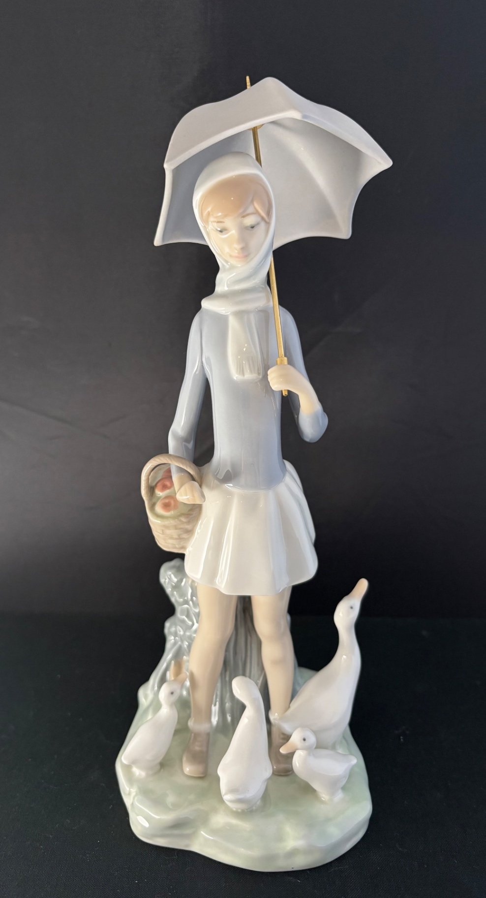 Lladro “Girl with Umbrella and Geese” # 4510 - image 2 of 8