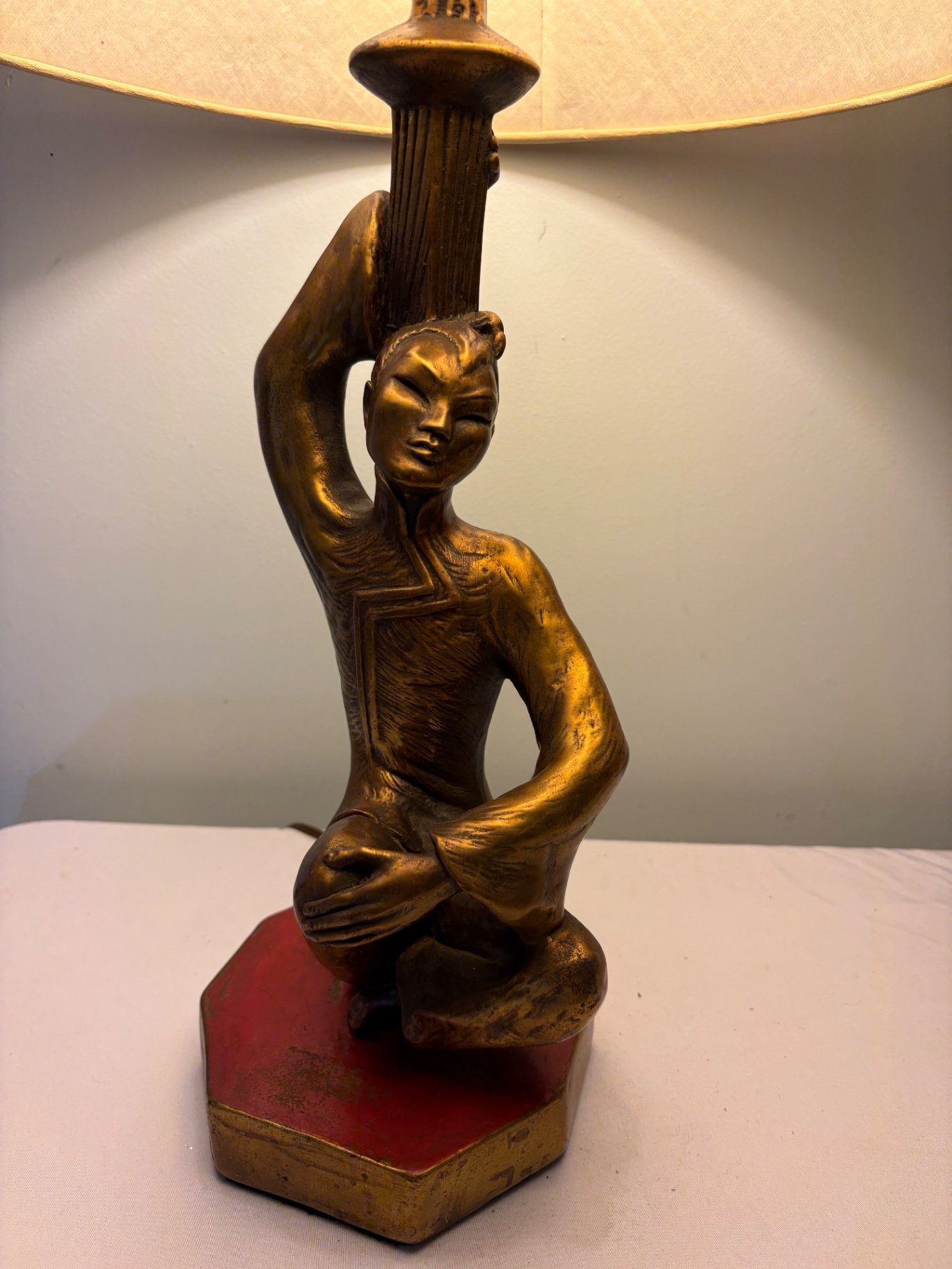 Art Deco Sculptural Lamp of Thai Musician or Deity - image 2 of 6