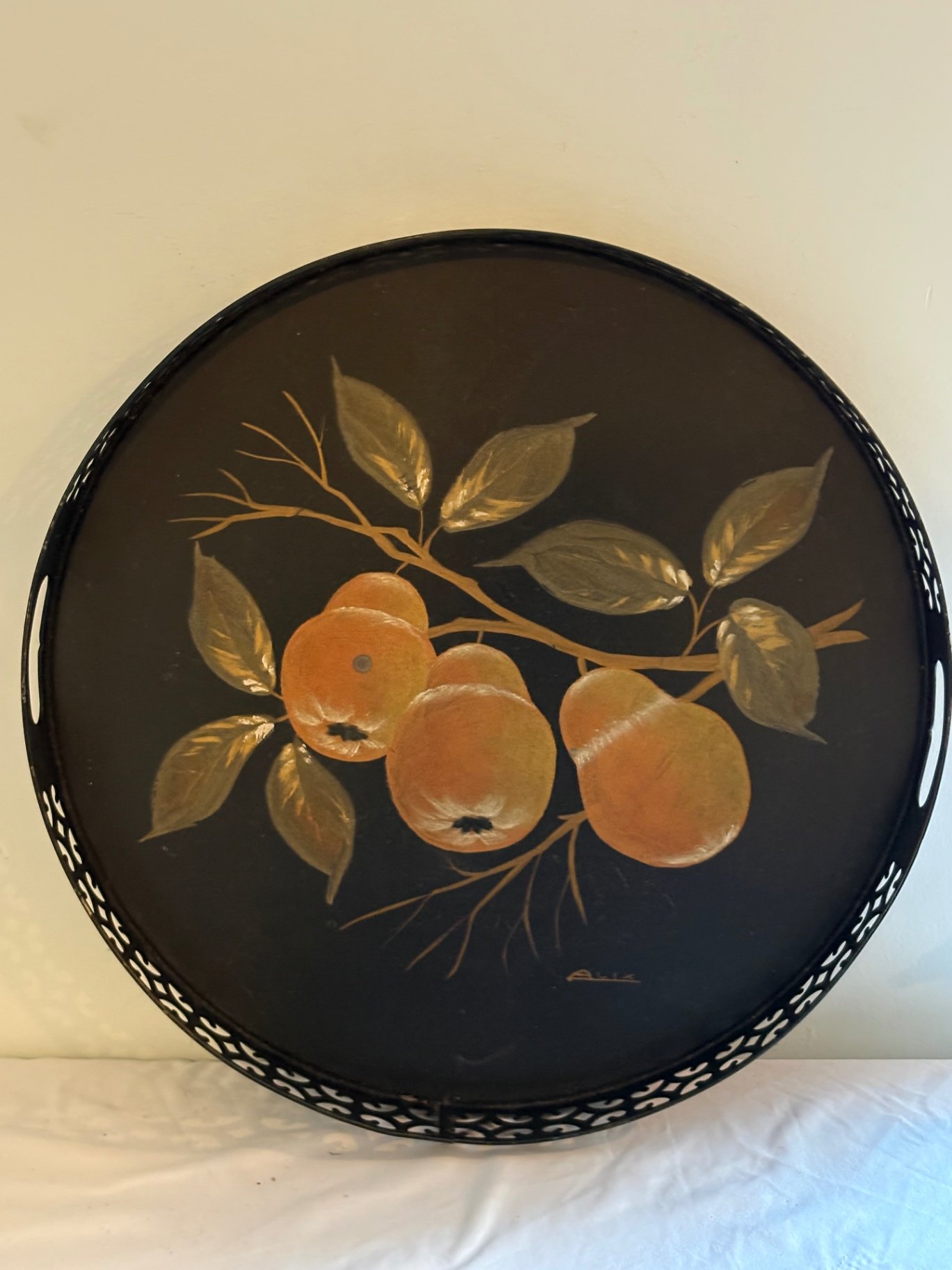 Vintage Signed Toleware Tray, by Alix Originals  - image 1 of 4