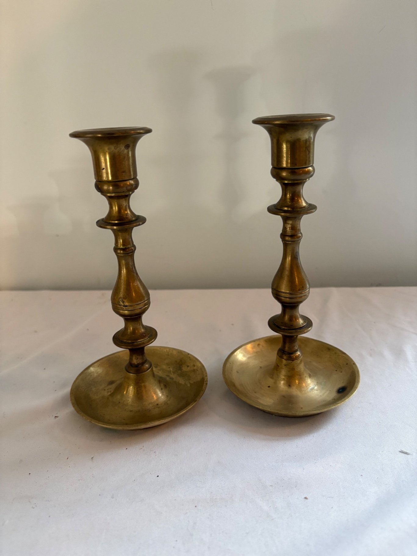 8 Vintage Brass Candlestick Holders  - image 4 of 12