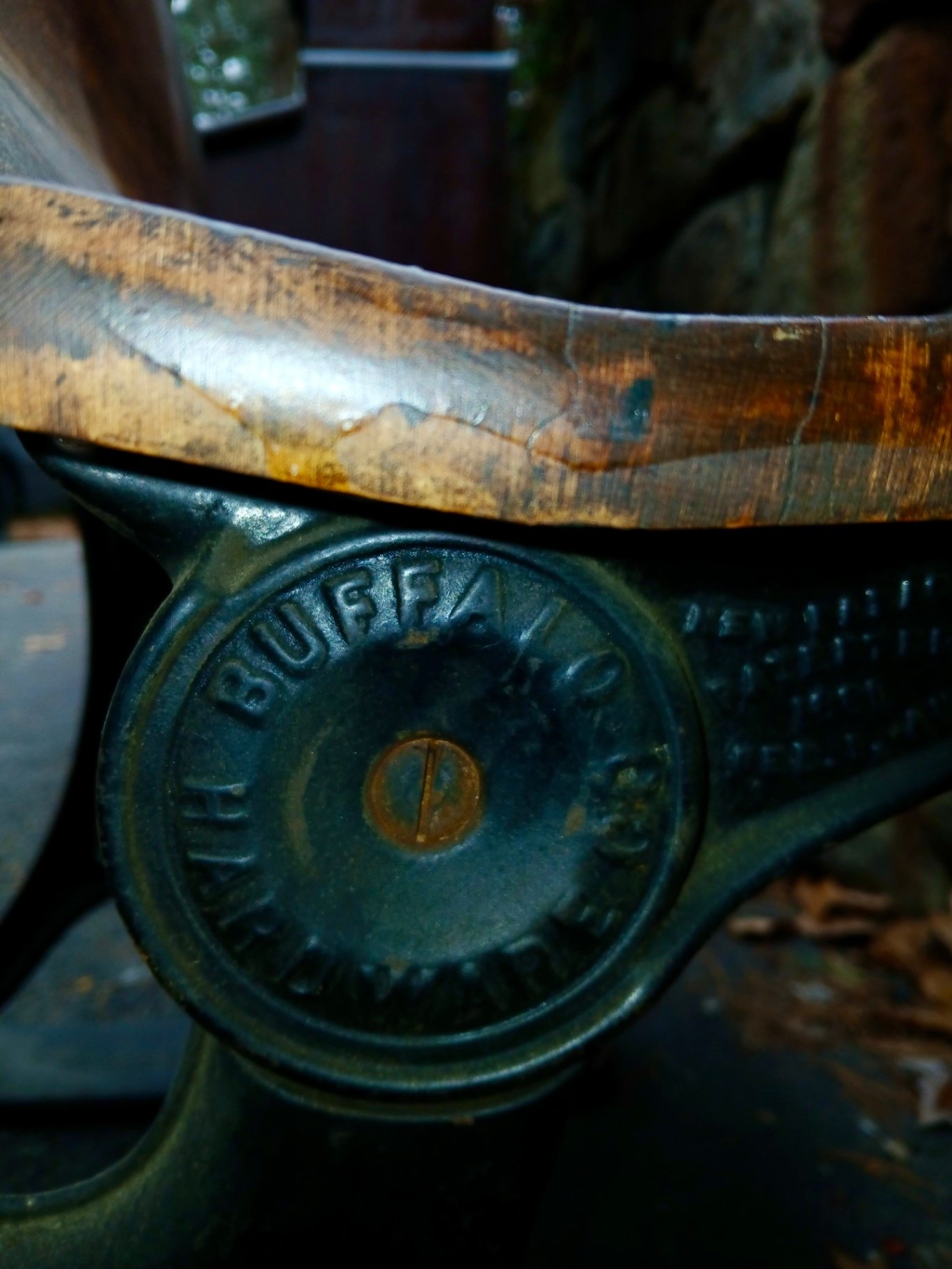 Antique Cast Iron & Wooden Student Desk with Bench - image 3 of 7