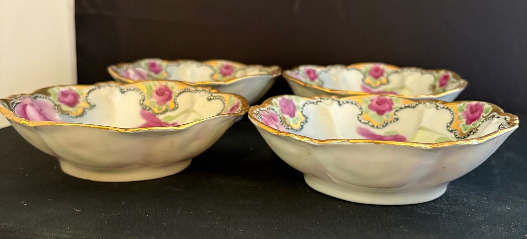 Japanese Nippon Hand Painted Moriage Tea Set+ Serve Bowls  - image 8 of 9