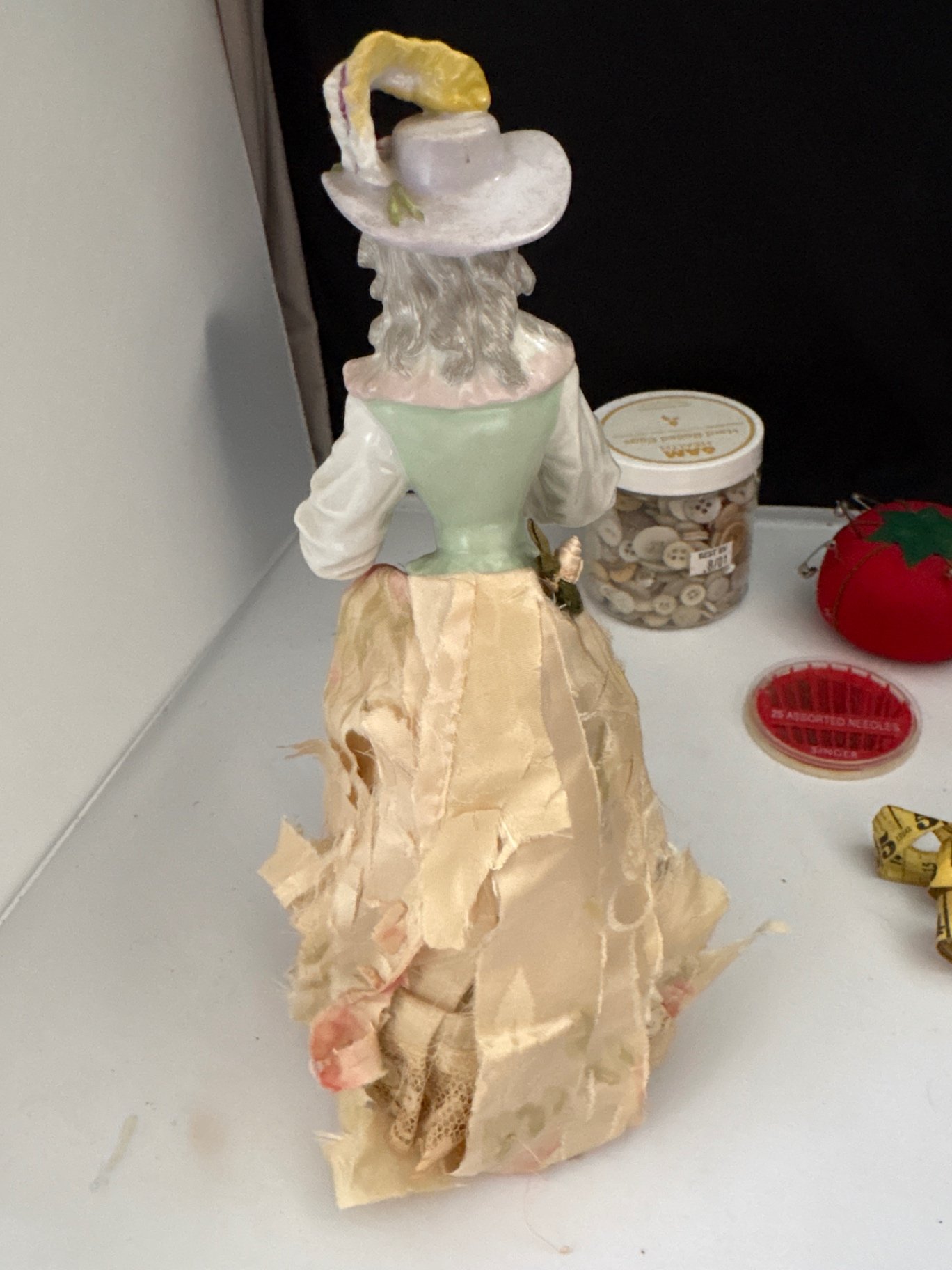 Mid Century Wicker Sewing Box with Sewing Accessories and Tools  - image 8 of 12