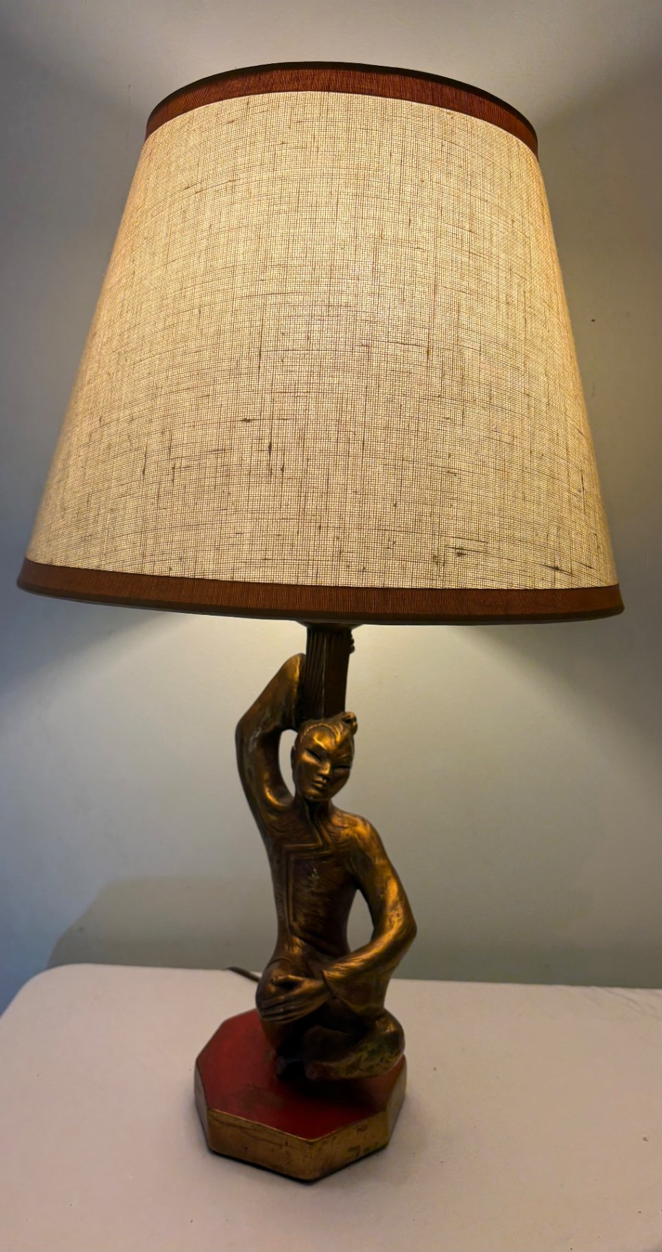 Art Deco Sculptural Lamp of Thai Musician or Deity - image 1 of 6