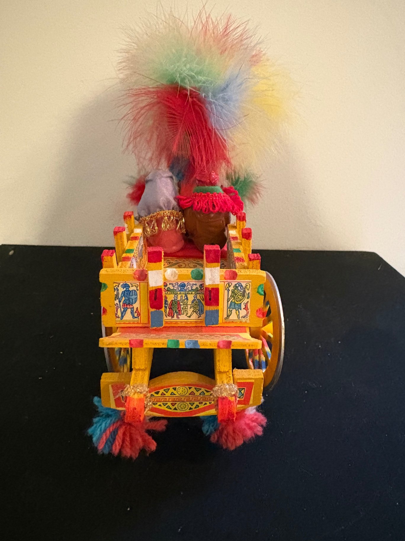 Vintage Sicilian Folk Art and Florentian Wooden Tole Tray - image 8 of 10