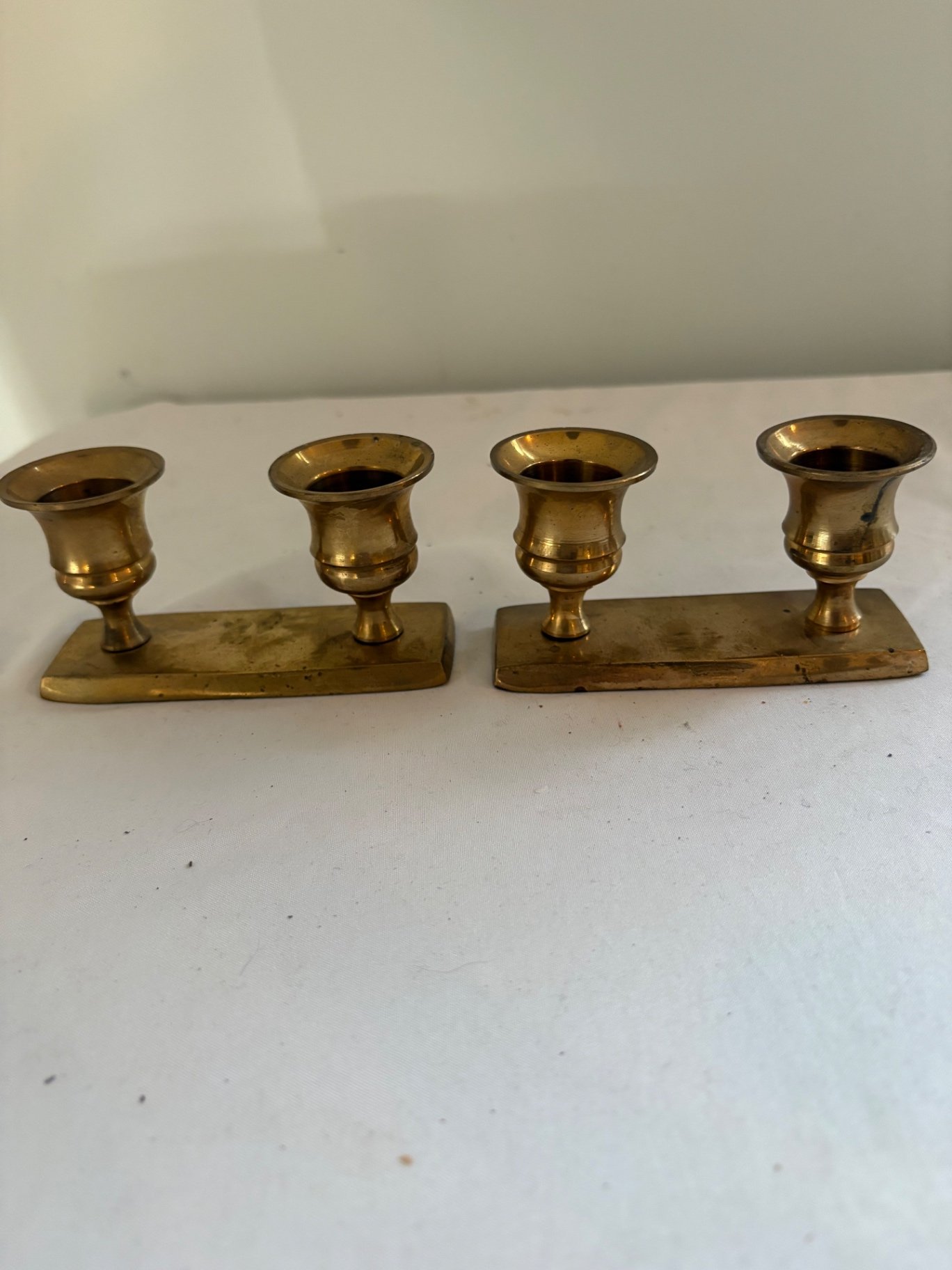 8 Vintage Brass Candlestick Holders  - image 10 of 12
