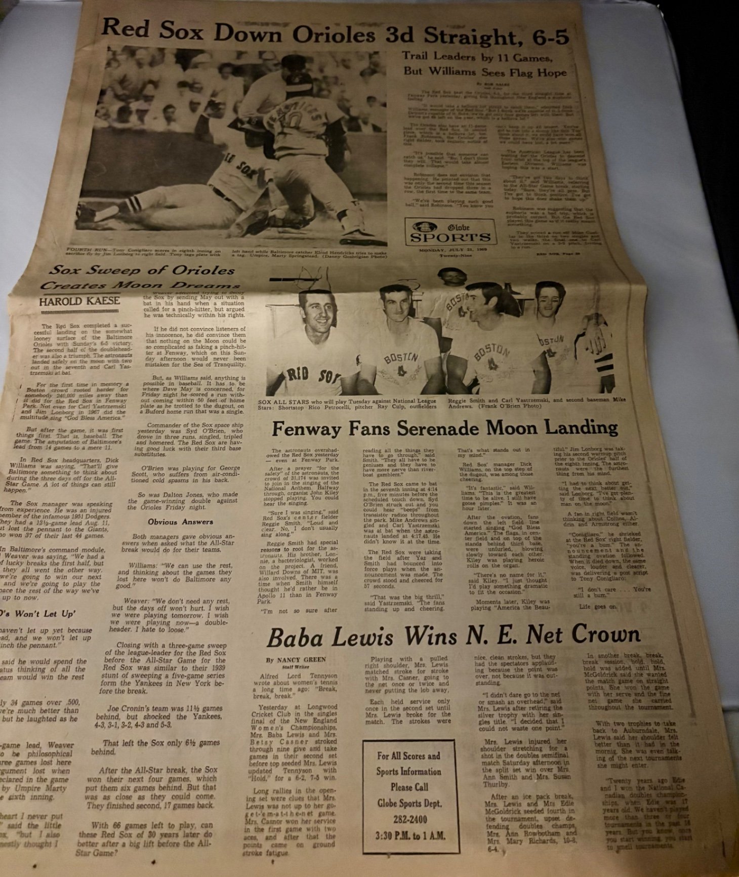 “Man Walks on the Moon” July 21, 1969 Edition of Boston Globe - image 3 of 3