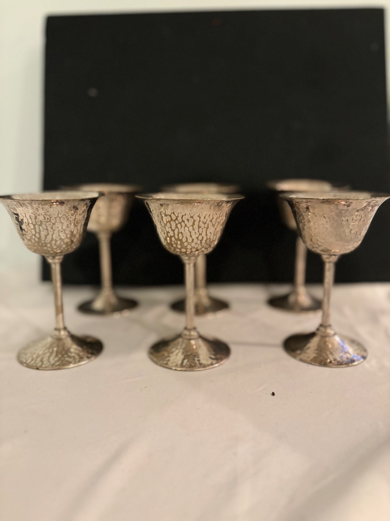 Elegant Silverplated Goblets, Serving Tray and Decanter  - image 5 of 9