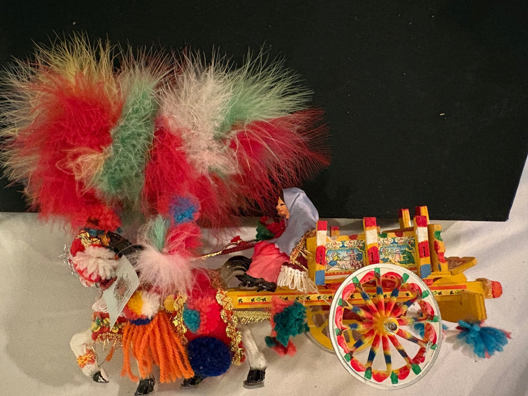 Vintage Sicilian Folk Art and Florentian Wooden Tole Tray - image 4 of 10