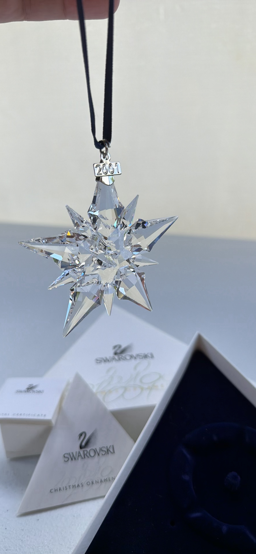 Swarovski 2001 Crystal Christmas Ornament with Box