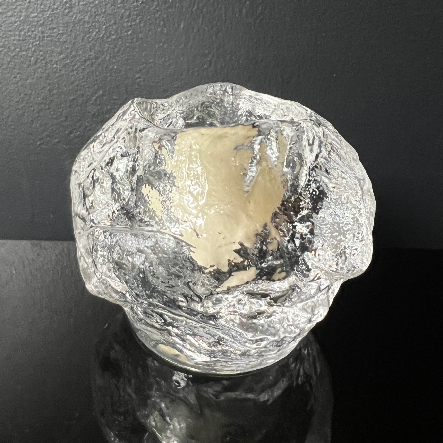 Kosta Boda Snowball Tealight Holder Glass Votive MCM Icy - image 3 of 5