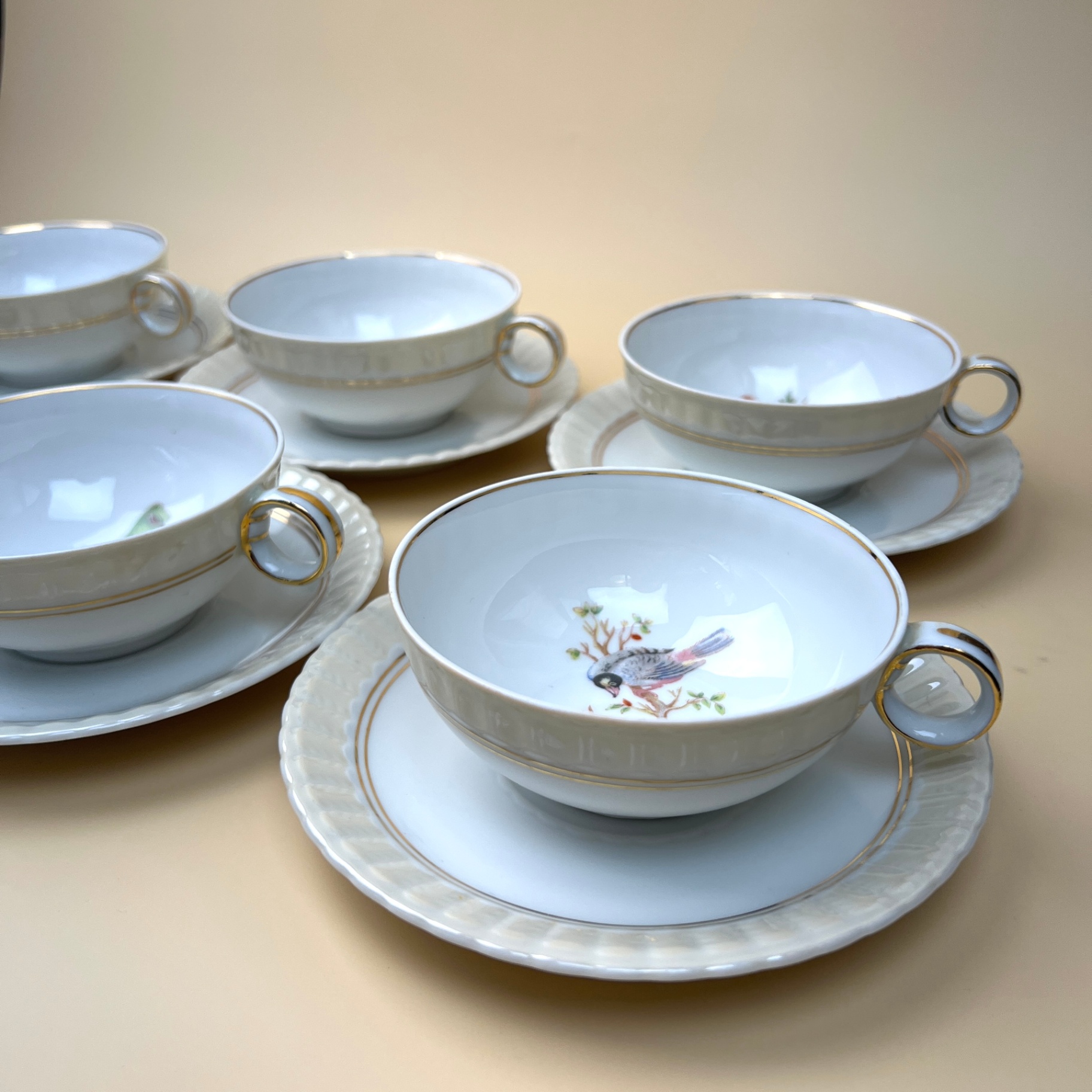 Bernardaud & Co Limoges Fine Porcelain Teacup Set Bird Species 1700s Design - image 11 of 13