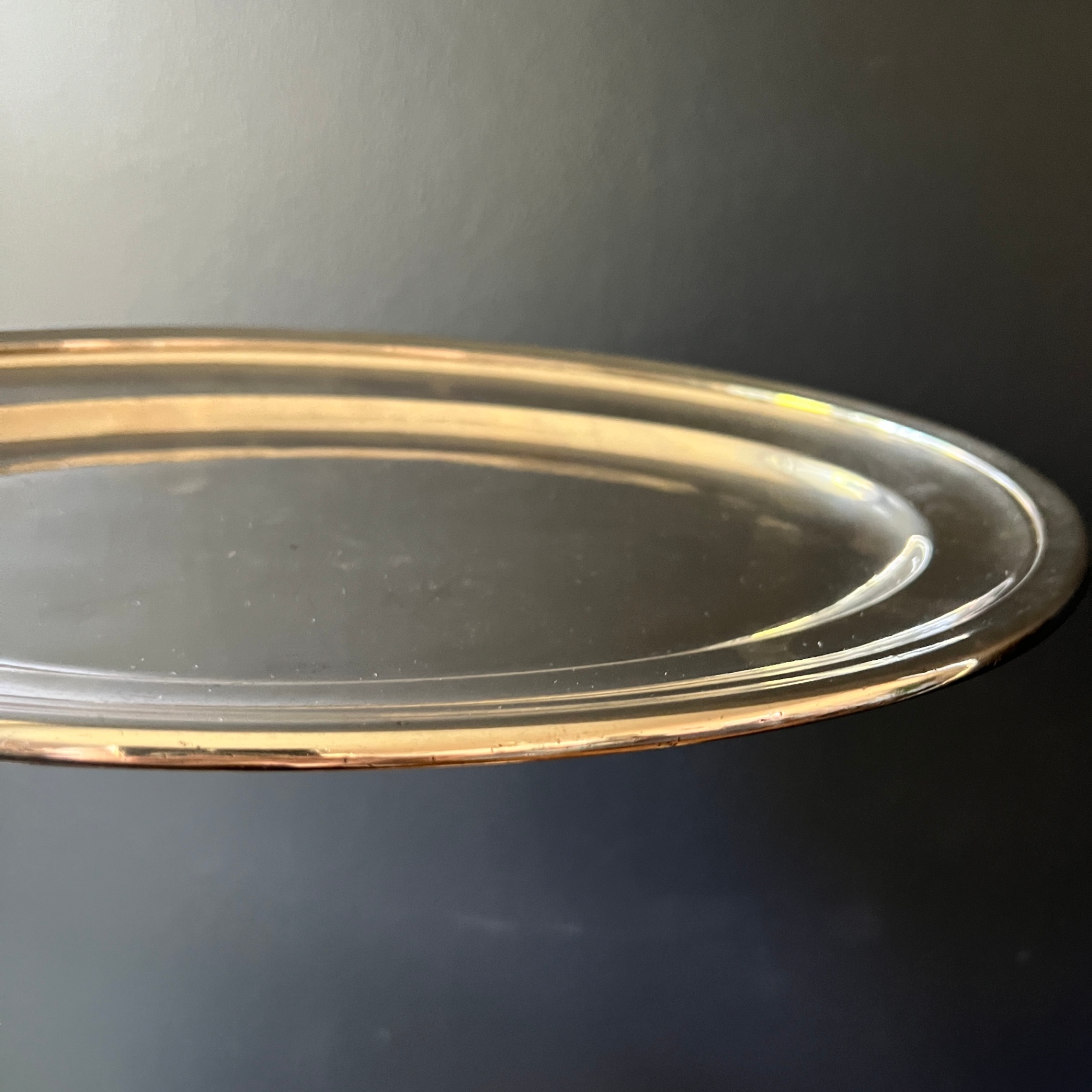 French Silver Plate Metal Blanc Oval Tray Vintage Heavy  - image 8 of 9