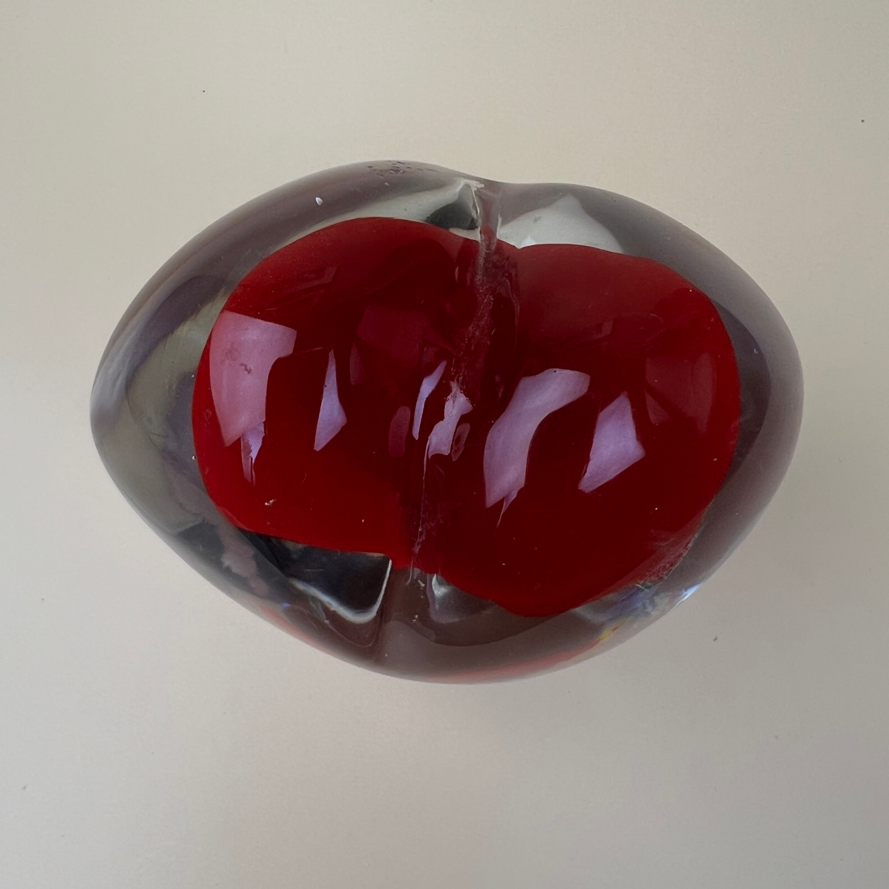 Cased Glass Red Heart Paperweight  - image 2 of 6