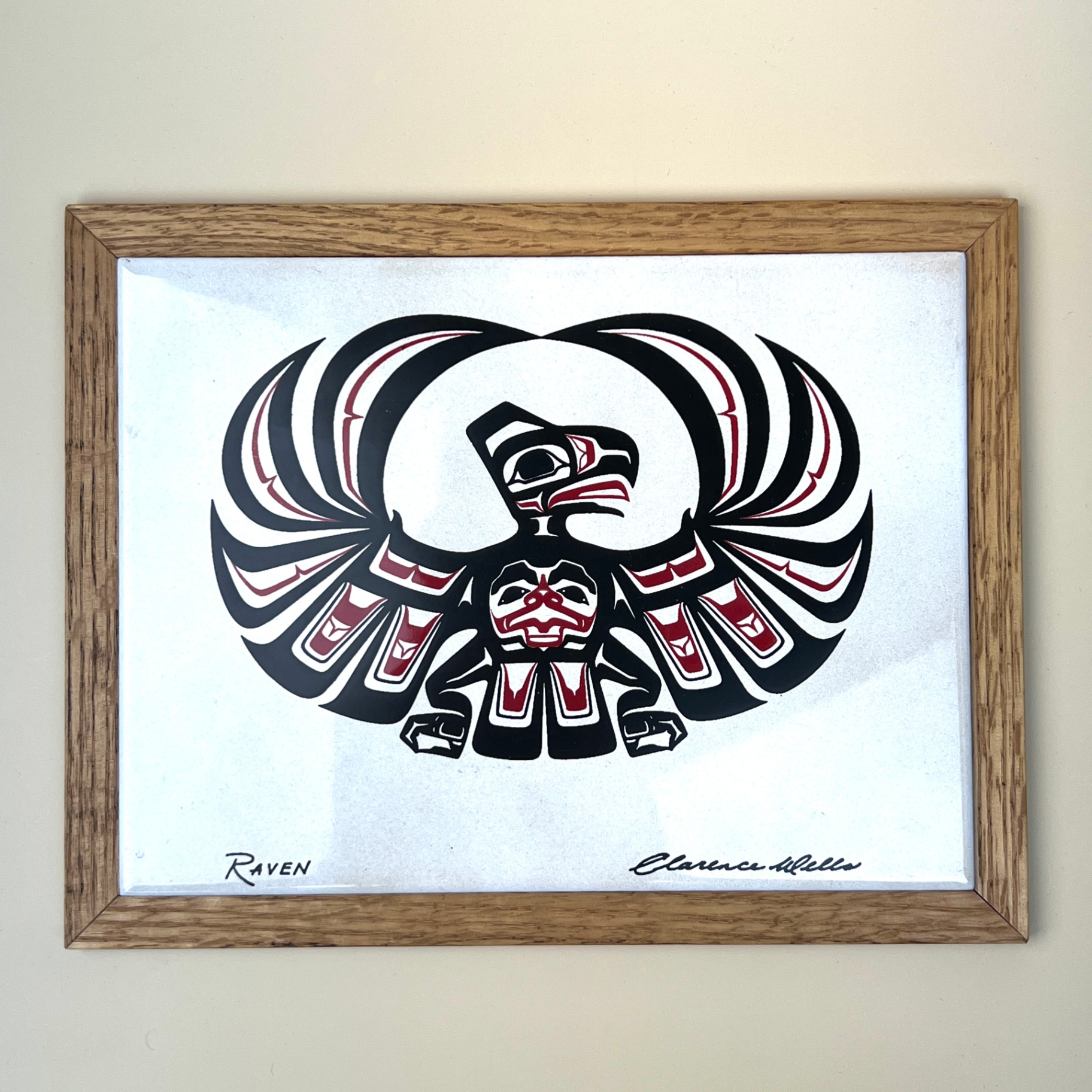 Clarence Wells Raven Art Tile Haida Tsimshian Artist First Nations  - image 1 of 6